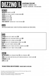 DOZZINO menu